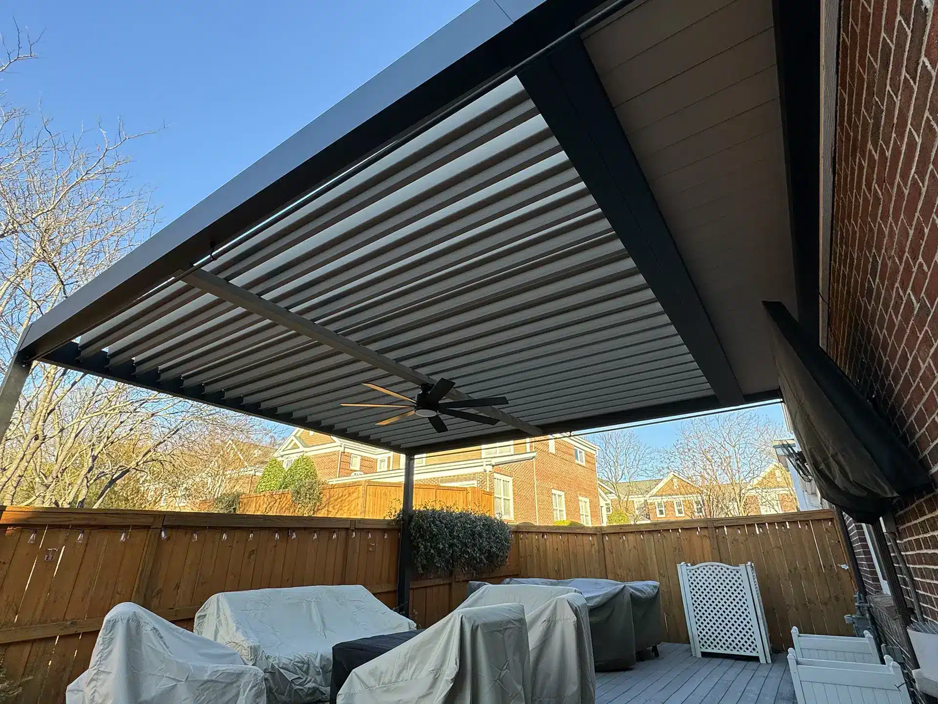 Deck construction at a Myers Park home in Charlotte, NC