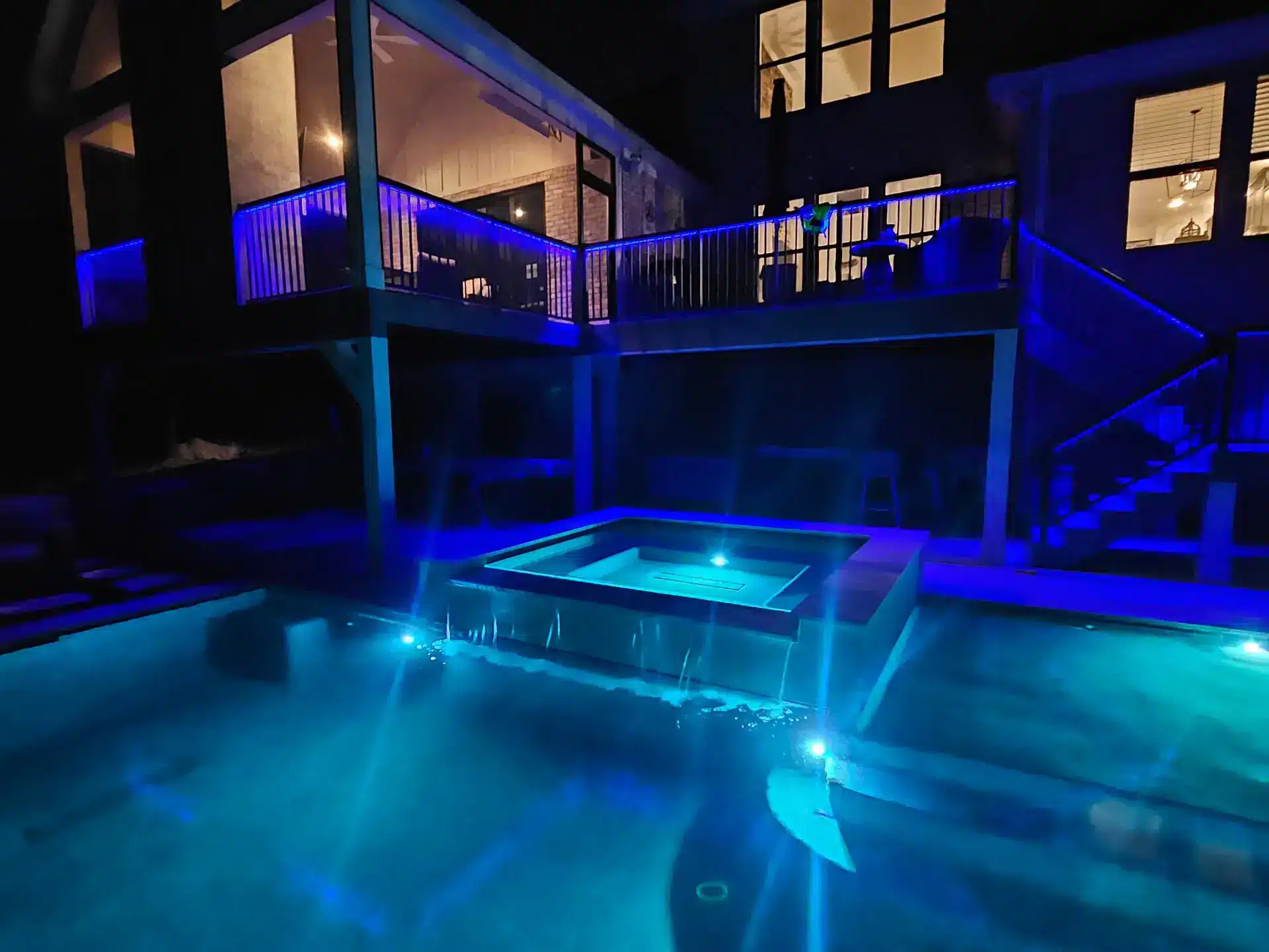 Elevated multi-level deck built on a sloped South Charlotte lot
